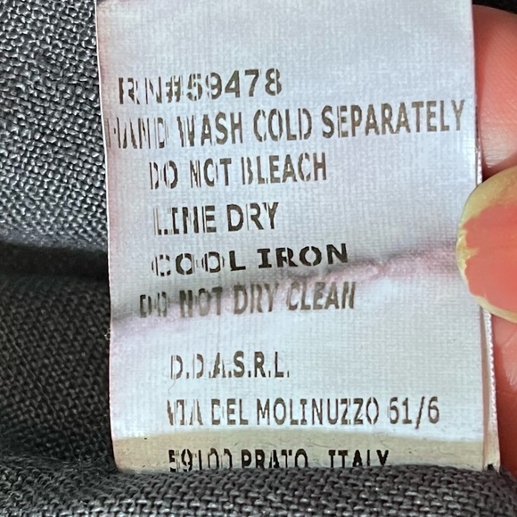 LINA TOMEI 100% Linen Blue Sleeveless Dress Beaded Neckline Side Pockets Size L - Picture 9 of 13